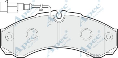 PAD1542 - Apec Brake Pad Set Rear 3Y36K Warranty