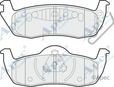 PAD1472 - Apec Brake Pad Set Rear 3Y36K Warranty