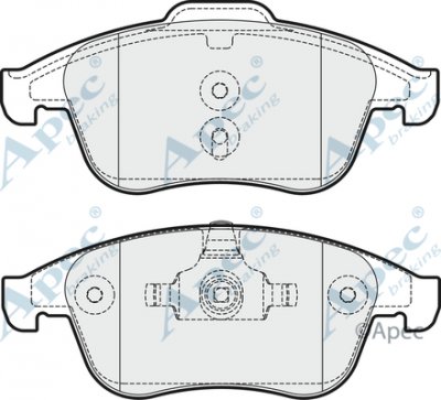 PAD1898 - Apec Brake Pad Set Front 3Y36K Warranty