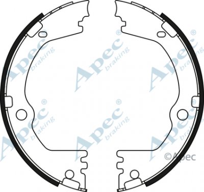 SHU833 - Apec Brake Shoe Set 3Y36K Warranty