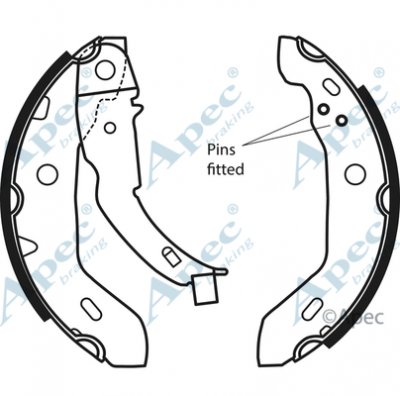 SHU589 - Apec Brake Shoe Set 3Y36K Warranty