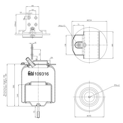 Febi Bilstein Air Spring 109316